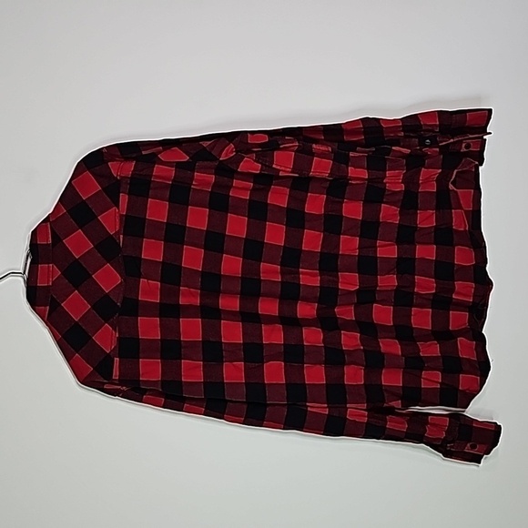 Bluenotes XL red and black plaid long sleeve button down shirt - Picture 4 of 6
